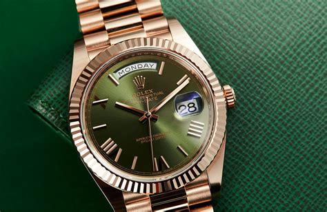 green rolex daydate|rolex day date watch.